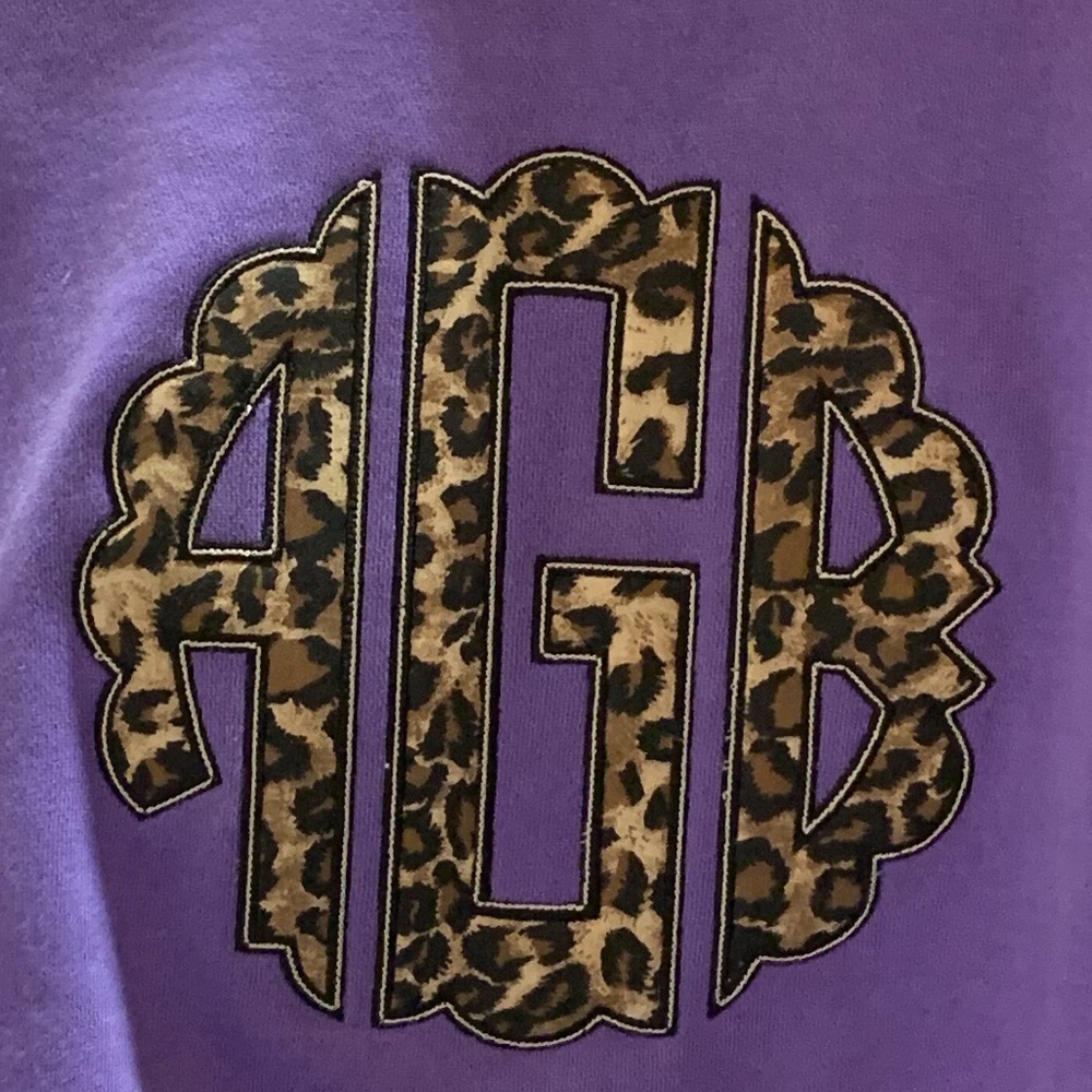 Comfort Colors Sweatshirt, Appliquéd monogram